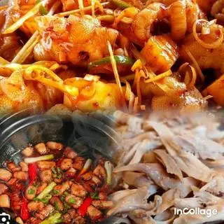Hình ảnh Chân gà rút xương gà xé trộn sốt tóp mỡ phần 2 ng ăn