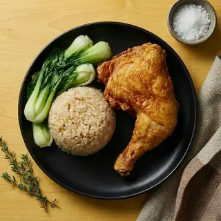 Hình ảnh Cơm Đùi Gà Góc Tư Chiên - Fried Chicken Quarter Leg Rice