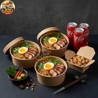 Hình ảnh Combo Sếp Mời: 3 Mì Trộn Xá Xíu Lòng Đào + 3 Nước Coca (Tặng 1 Tóp Mỡ)