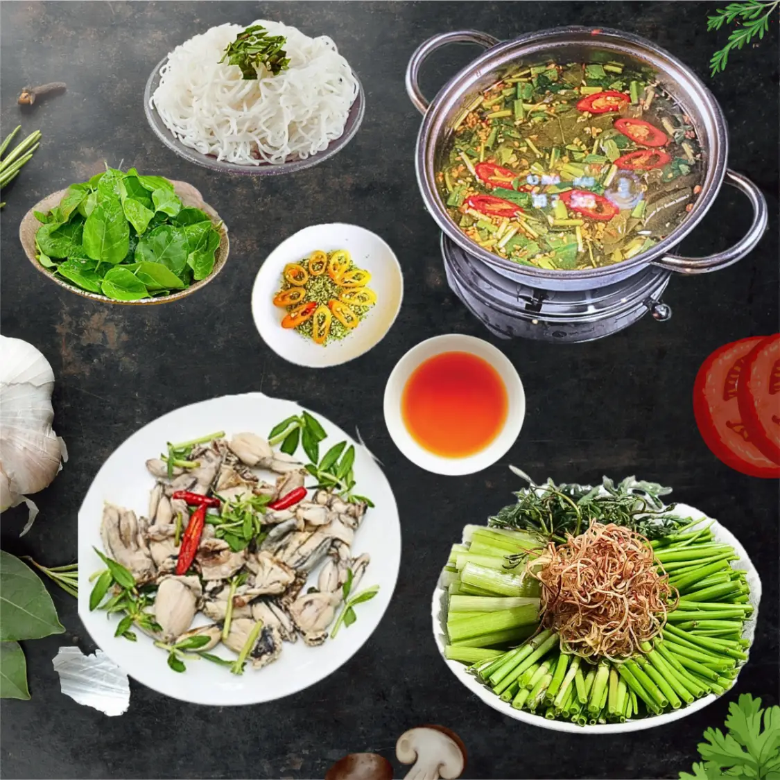 Hình ảnh Lẩu ếch nấu lá giang