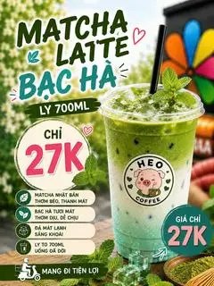 Hình ảnh Matcha latte bạc hà