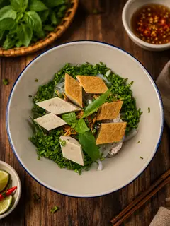 Hình ảnh Bánh canh hẹ chả chiên - hấp