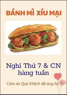 Hình ảnh Bánh mì xíu mại + bì + trứng