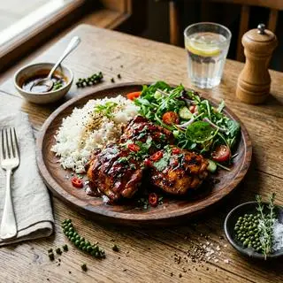 Hình ảnh Cơm Gà Nướng Sốt Tiêu Đen