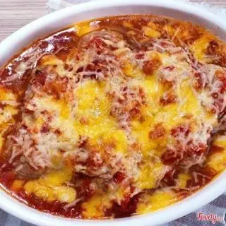 Hình ảnh mì ý gà viên chiên giòn phô mai đút lò