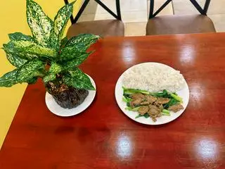 Hình ảnh Cơm Bò Xào + Trứng Ốp La + Trà Tắc 