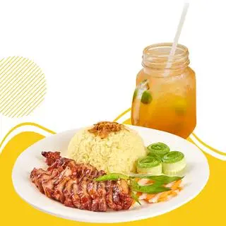 Hình ảnh Cơm xá xíu - trà đào tắc