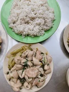 Hình ảnh cơm rang dưa lòng + trà quất 