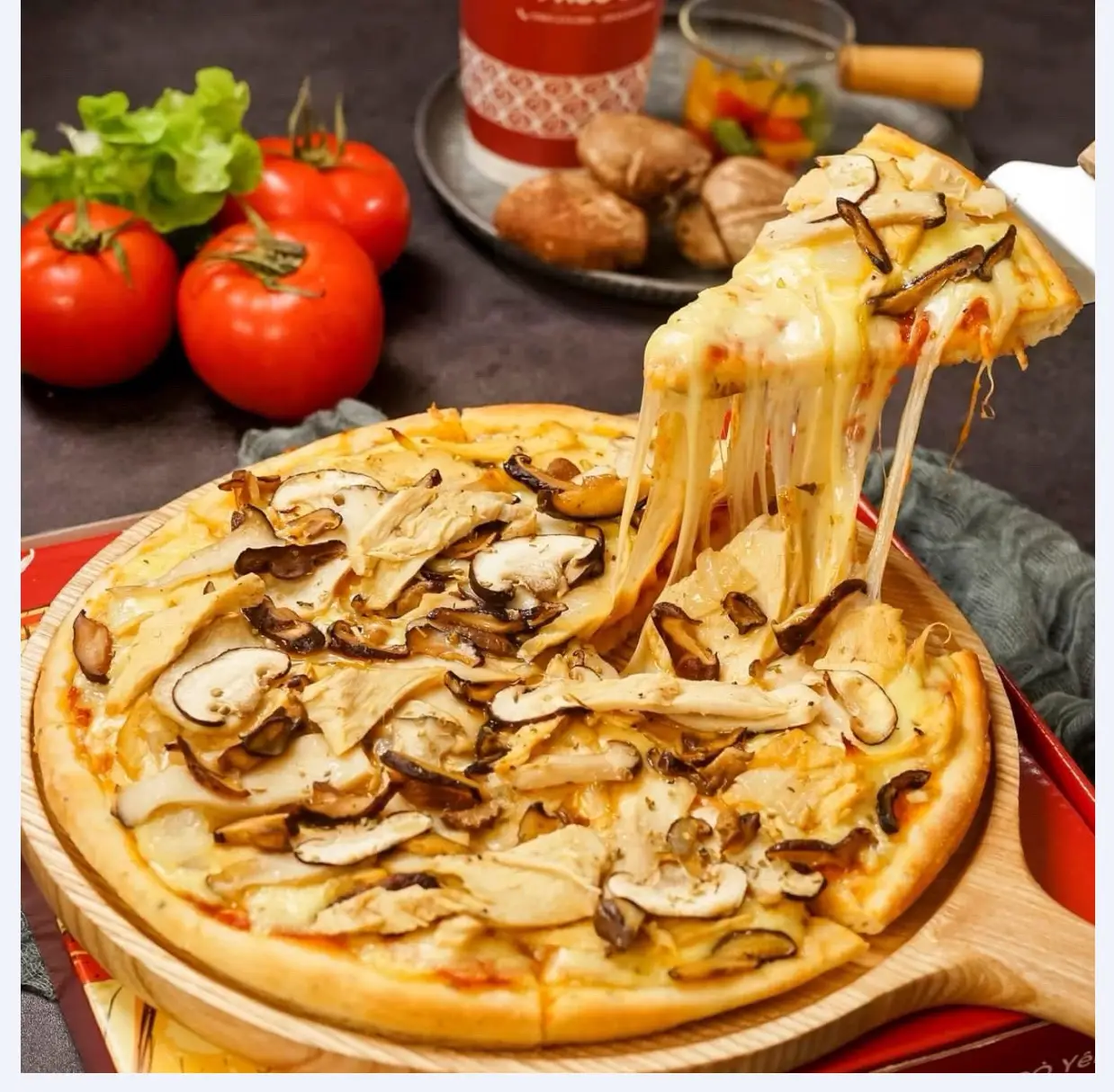 Hình ảnh Chicken Pizza - Gà Nấm Sz S (20cm)