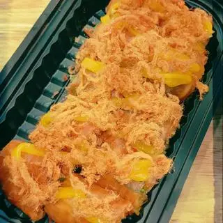 Hình ảnh bánh tráng cuốn sốt phomai trà bông 