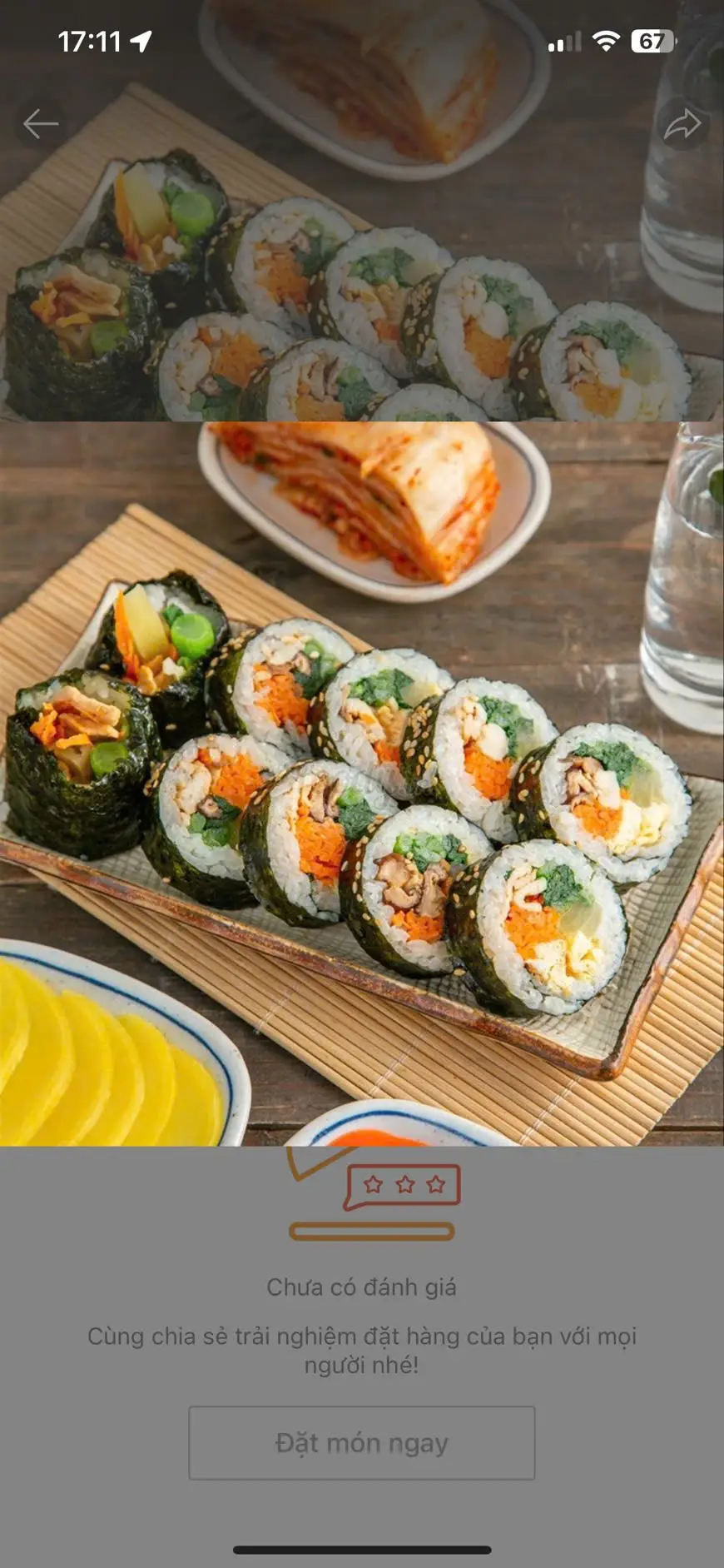 Hình ảnh Kimbap gà sốt nấm