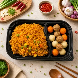 Hình ảnh Mì trộn cay viên chiên