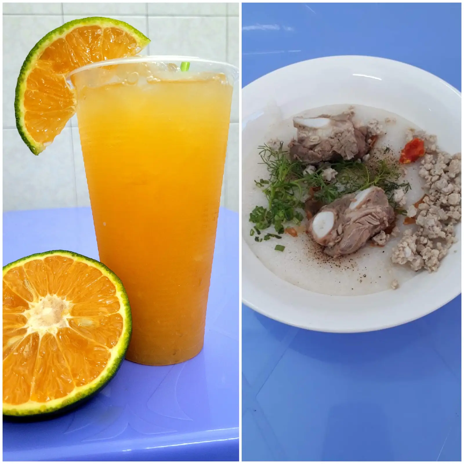 Hình ảnh Combo Cháo Thịt Bằm +Sườn +Nước Cam ép ly 700ml