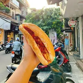 Hình ảnh bánh mì trứng+bò khô+trà chanh 