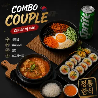 Hình ảnh COMBO COUPLE: Canh Kimchi_+ Cơm Trộn Truyền Thống + Kimbap Truyền Thống+Sprite
