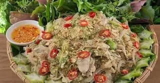 Hình ảnh gỏi chạo bì tai heo