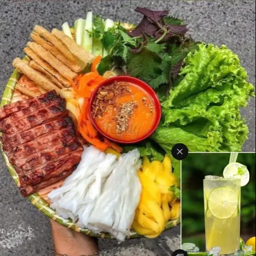 Hình ảnh combo nem nướng +trà chanh 500ml
