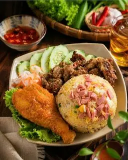 Hình ảnh Cơm mix gà - thịt nướng