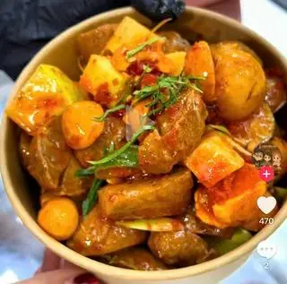 Hình ảnh BÒ VIÊN CHÂN GÀ TRỨNG NON SỐT THÁI SIZE TRUNG
