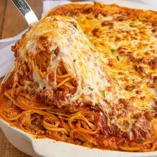 Hình ảnh Spaghetti bỏ lò bò băm