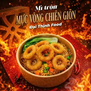 Hình ảnh Mì trộn - mực vòng chiên giòn
