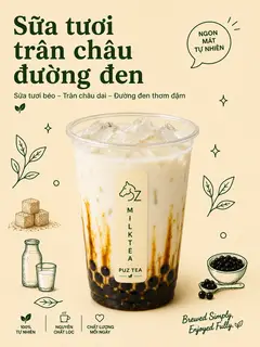 Hình ảnh sữa tươi trân châu đen 