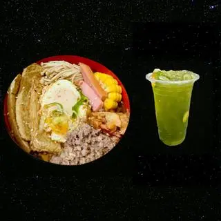 Hình ảnh CANH KIM CHI CHẢ CÁ + CƠM TRẮNG + Trà Tắc Thái