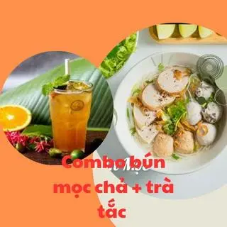 Hình ảnh bún mọc chả + trà tắc