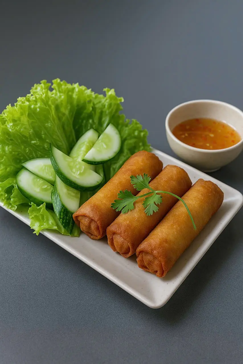Hình ảnh chả giò cuốn rau  spring rolls