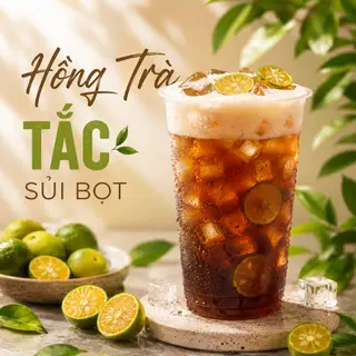 Hình ảnh Hồng trà tắc sủi bọt (Ly Khổng Lồ)