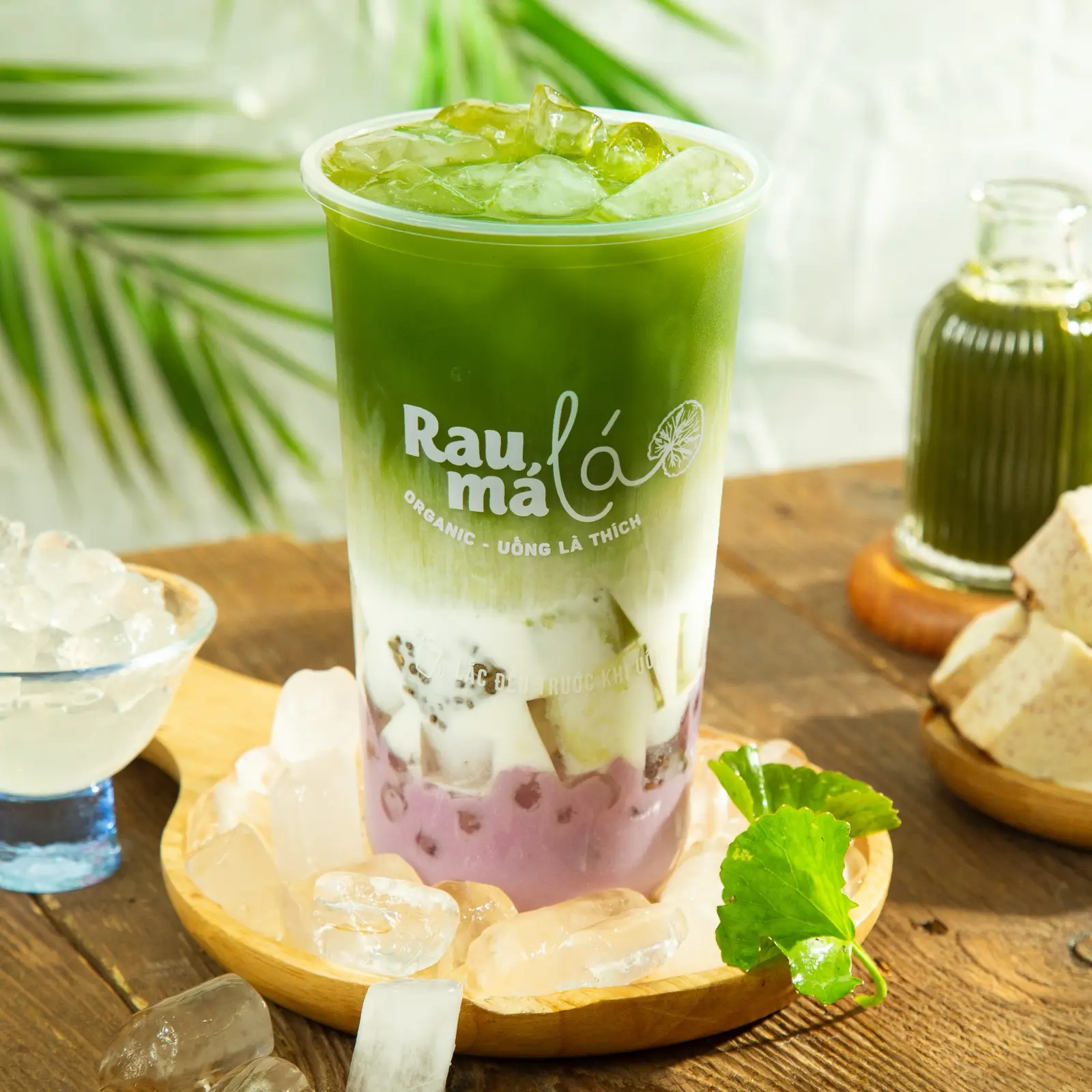 Hình ảnh Combo Số 3: Rau Má Khoai Môn Sữa Dừa Kèm 3 Loại Topping
