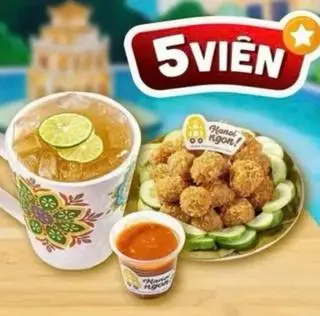 Hình ảnh Combo 5 viên Nem chua Rán + 1 ly trà chanh lài