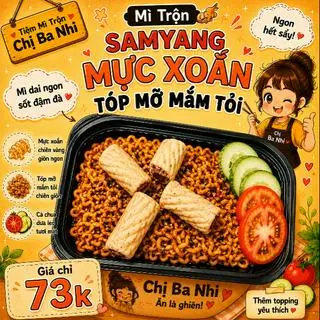 Hình ảnh mì samyang trộn mực xoắn 