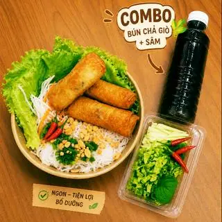 Hình ảnh Combo bún chả giò nhân thịt - 1 chai nước sâm
