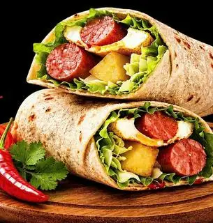 Hình ảnh Bánh tacos xúc xích - trứng