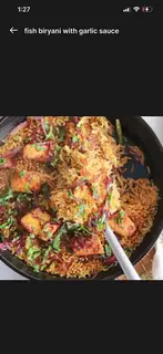Hình ảnh fish biryani with garlic sauce 