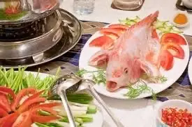 Hình ảnh 1 bò lá lốt - 1 bò mỡ chài - 1 lẩu cá nhỏ 