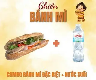 Hình ảnh Bánh mì Ghiền đặc biệt + nước suối 