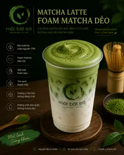 Hình ảnh Matcha latte kem dẻo