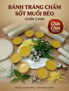 Hình ảnh Bánh tráng chấm sốt muối béo Chin Chin 