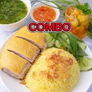 Hình ảnh Combo cơm má đùi chặt sốt bơ - trà tắc