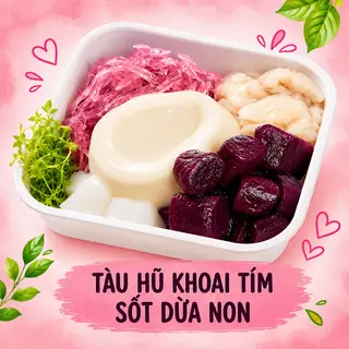 Hình ảnh Tàu hũ khoai tím sốt dừa non