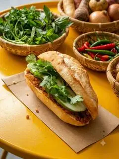Hình ảnh Bánh Mì Thịt Chưng Mắm Tép