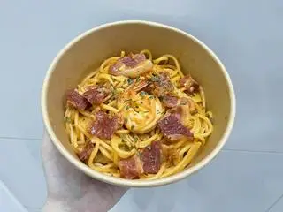 Hình ảnh Mì Ý Sốt Kem Rose Cay Bacon Tôm