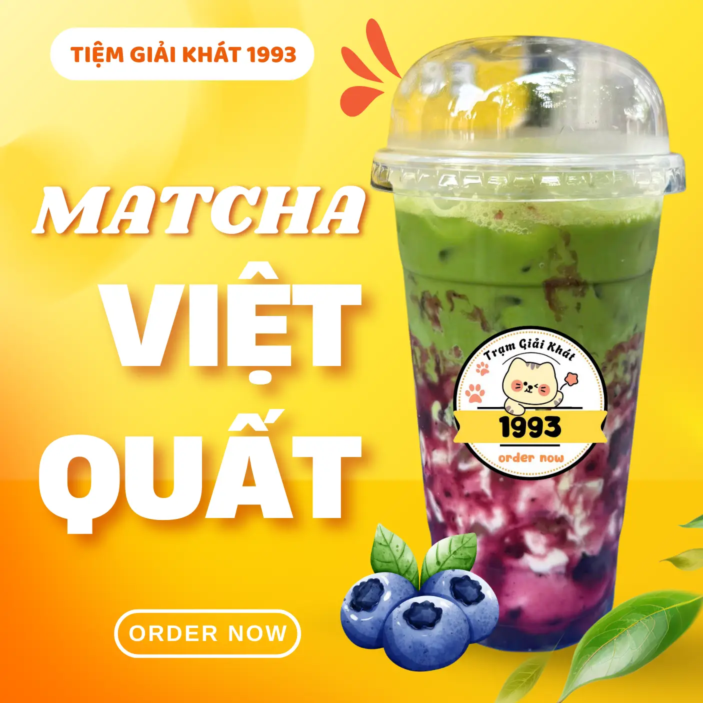 Hình ảnh Matcha latte việt quất