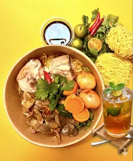 Hình ảnh Combo mì khô sốt dầu hào full topping
