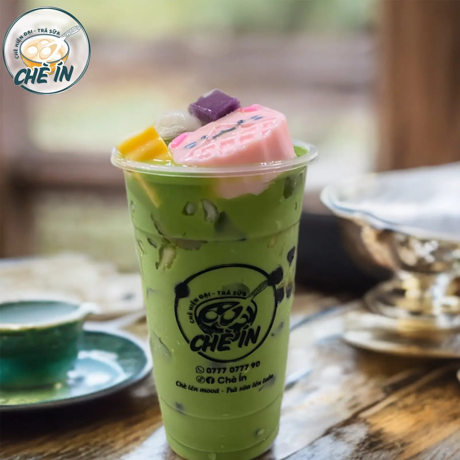 Hình ảnh Trà Sữa Thái Xanh Full Topping