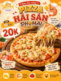 Hình ảnh Pizza mini size 10cm hải sản phô mai