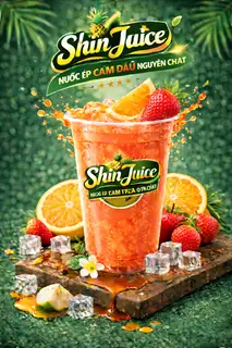 Hình ảnh Nước ép cam dâu