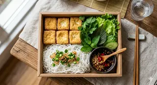 Hình ảnh Bún nước tương đậu hũ chay